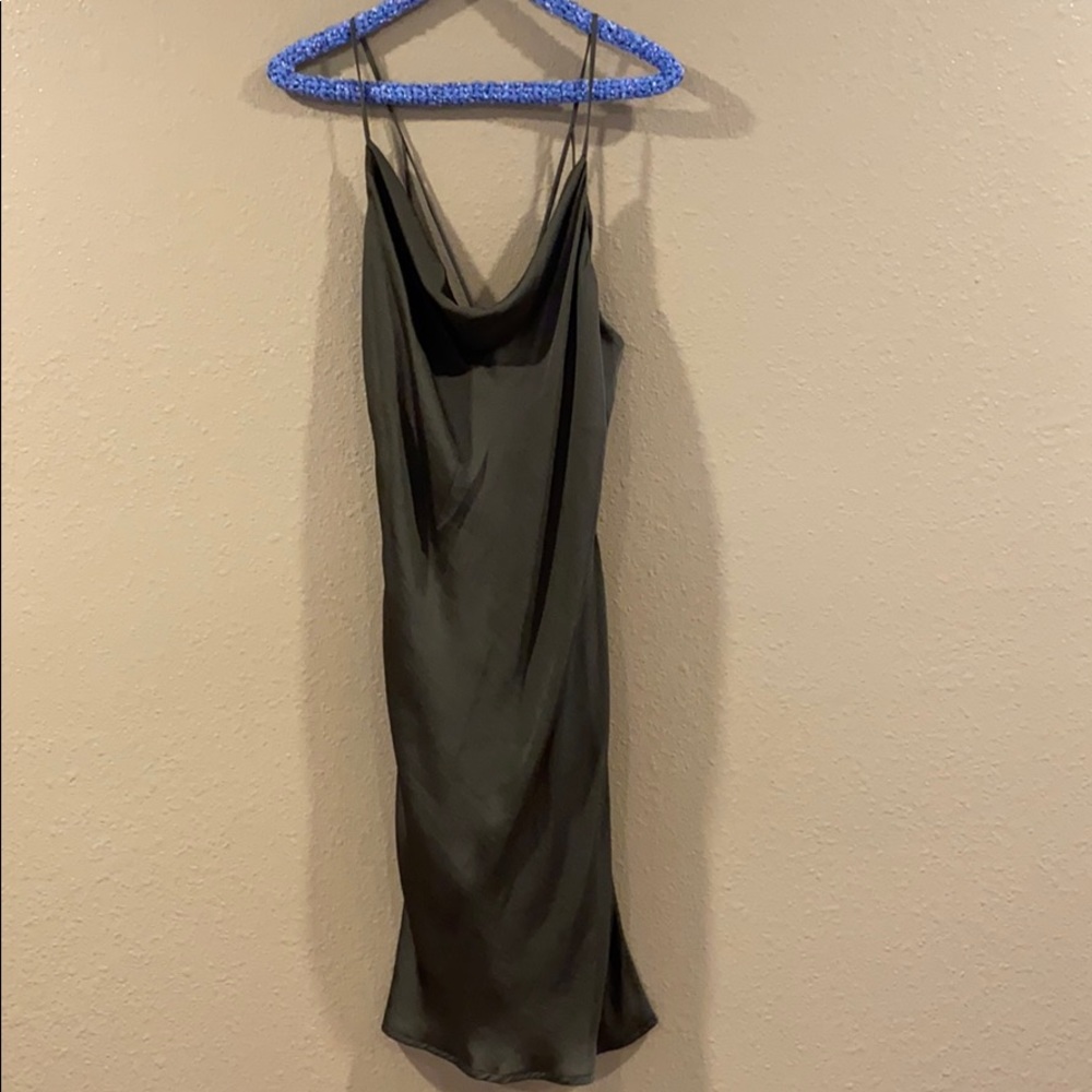 Olive green cocktail dress